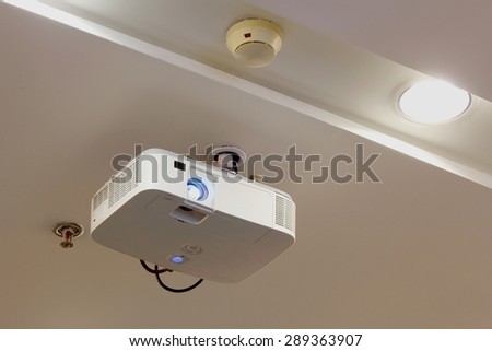 Projector on ceiling close