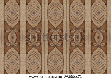 Carved wood wall close