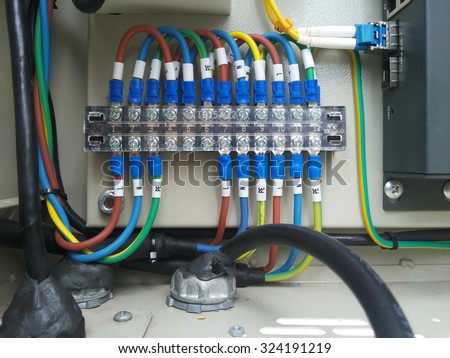 Closeup electrical wiring