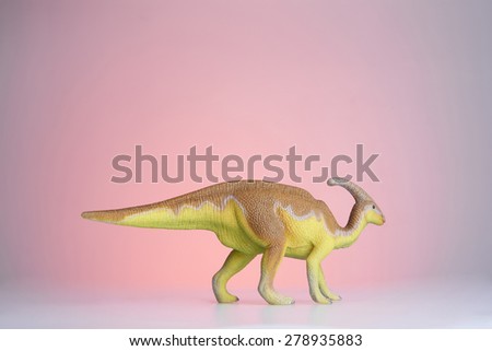 shooting dinosaur and monster model on red background