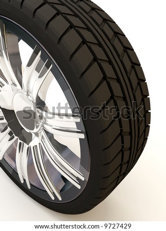  Wheels Brands on Brand New Tire  3d Rendering Of Car Wheel  Isolated On White