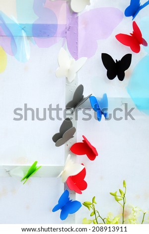 paper cut out colorful butterfly