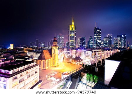 Frankfurt night skyline