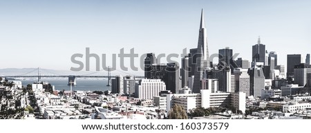 San Francisco downtown skyline with bridge