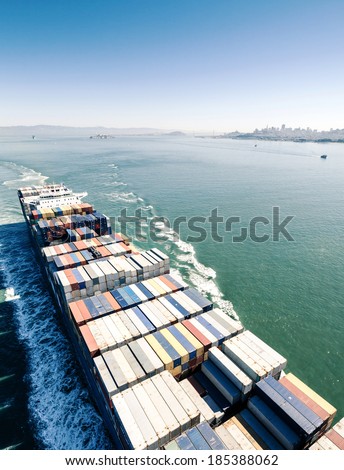 Cargo ship loaded with containers