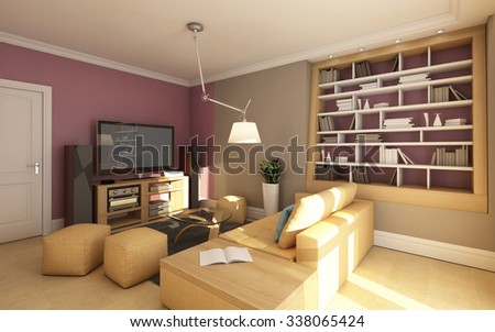Small Media Room With Sofa