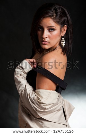 Pretty attractive hispanic american party fashion woman