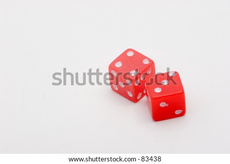 A pair of rolled red dice