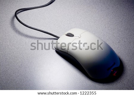 isolated Computer mouse in shadow