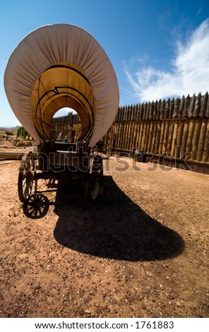 Old western covered wagon