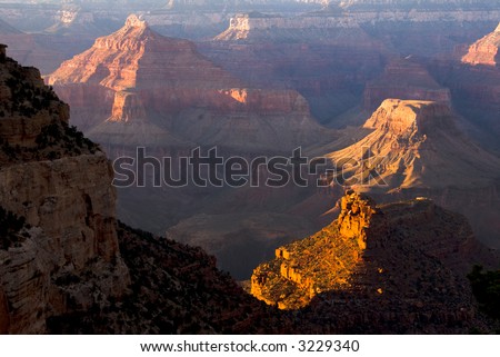 Beautiful colorful landscaped rock formations in the Grand Canyon