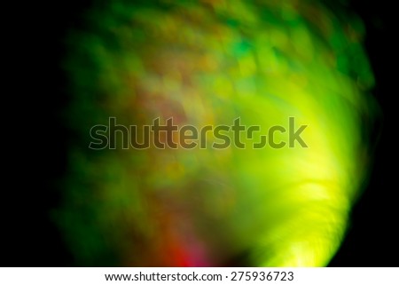 Abstract Light painting, Green tone on black background -  long exposure time laps technique