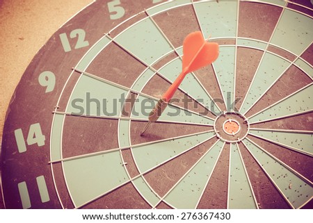 Vintage retro picture style - Dart is an opportunity and Dartboard is the target and goal. So both of that represent a challenge.