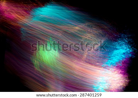 Abstract Light painting, Blue tone on black background - long exposure time laps technique
