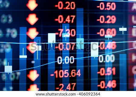 Stock market chart.Business graph with tending. Stock market chart,Stock market data on LED display concept.