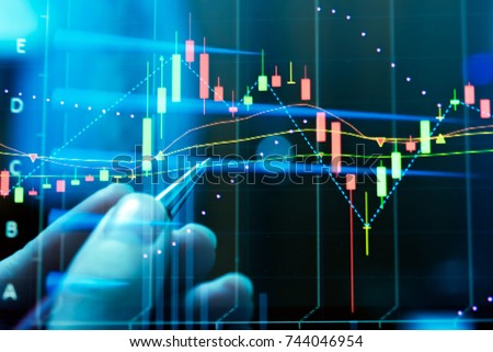 FINANCIAL SERVICE concept with Data analyzing in Forex, Commodities, Equities, Fixed Income and Emerging Markets. the charts and summary info show about \