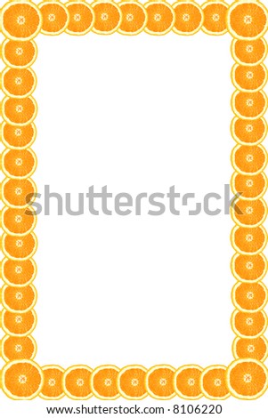 Oranges cut in the form of circles form an original border