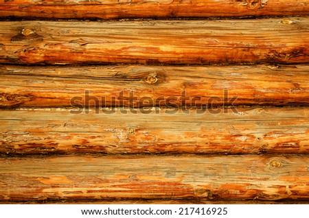 Brown log wall is texture