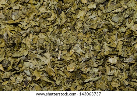 close up image of dried parsley leaves