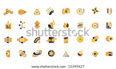 Logo Design Modern on Stock Photo   Illustration Of 32 Modern Logo Designs In Orange  Yellow