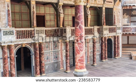 LONDON, UK - OCTOBER,13, 2014: Interior of the famous old Globe