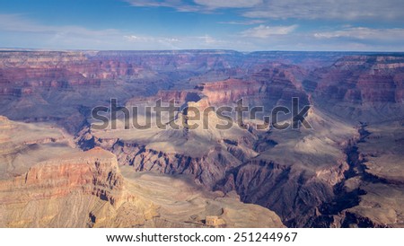 Bird\'s eye view on the west rim of the Grand Canyon National Park in the US