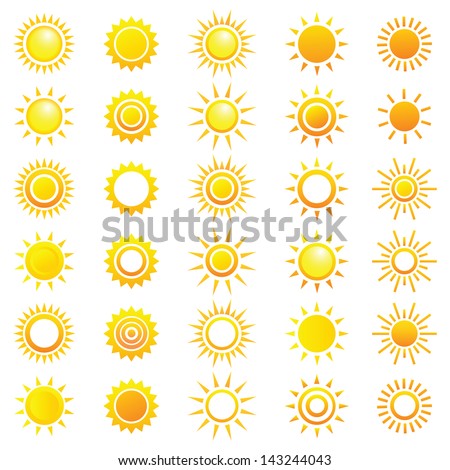 Vector Set Of Different Suns.