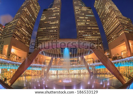 SUNTEC CITY, SINGAPORE - March 26: Fountain of Wealth at Suntec City March 26,2014 in SUNTEC CITY, SINGAPORE.