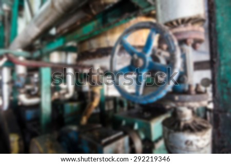 Blurred factory valve of gas tube.