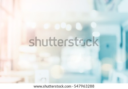 Abstract beautiful blurred shop background. Interior clean cafe pay lifestyle counter concept for banner, vinyl, billboard, mobile desktop wallpaper solution: Idea for insert create text and number.