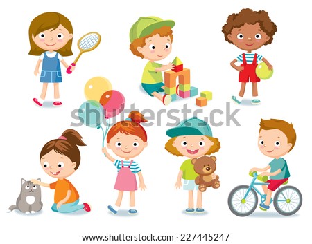 children with toys