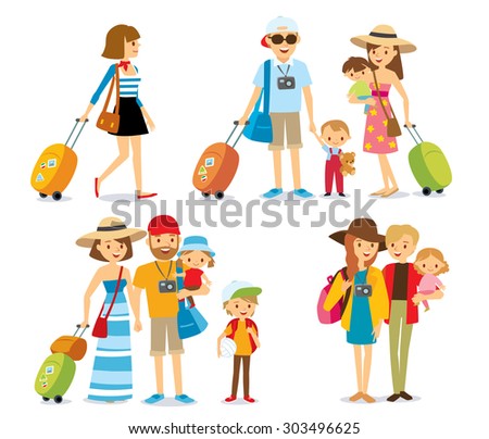 people with kids travelling on vacation