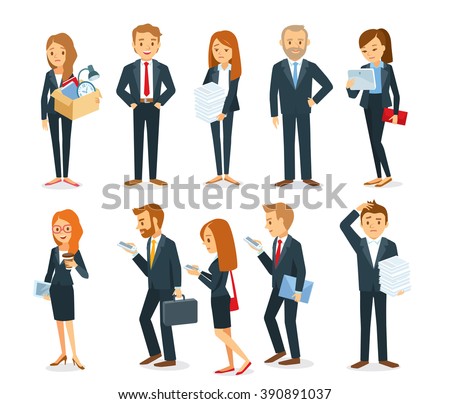business people with documents and gadgets