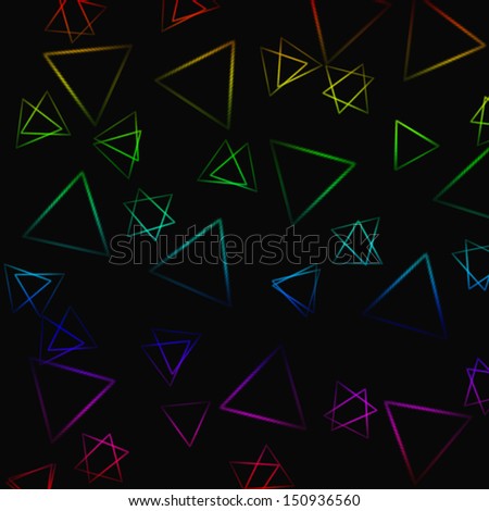 abstract rainbow triangle on black background;
