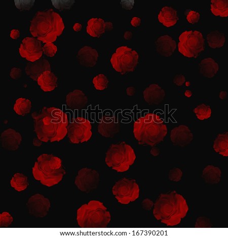 Abstract  red rose on a black background