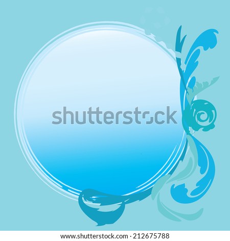 abstract blue flower with space for text on a blue  background