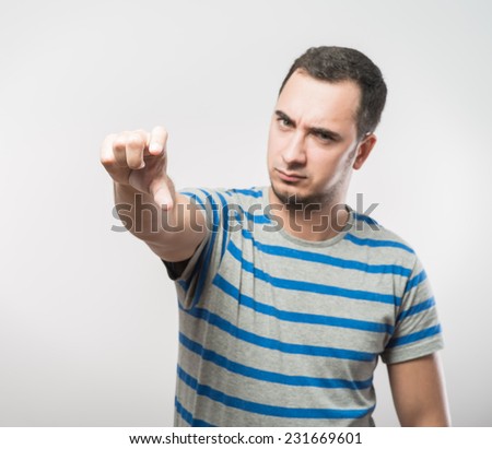 Business man holding something with hands extended