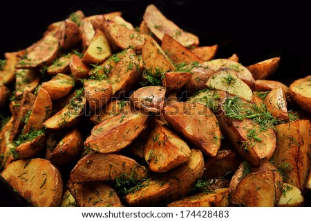 fried potatoes in their skins