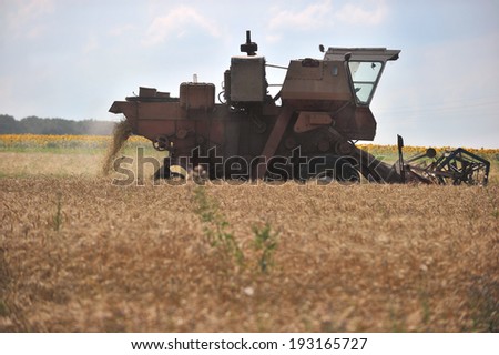harvester in the field