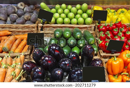 organic vegetables in a luxury store