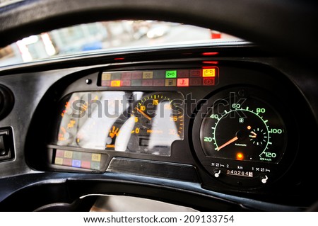 dashboard on the bus