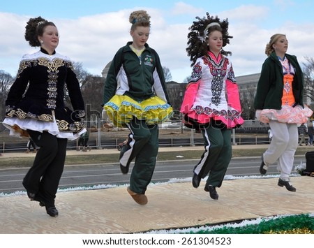WASHINGTON, D.C. â?? MARCH 15: School of Irish Dance at the Saint Patrick\'s Day Parade March 15, 2015 in Washington, D.C.