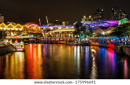 Singapore- September 24: Lantern Festival On The Singapore River At Clarke Quay Sept. 24, 2012.