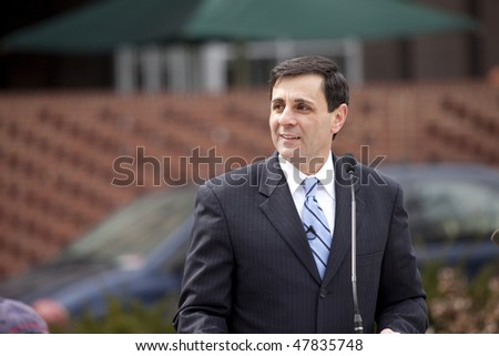 LOUISVILLE - MARCH 2:Lt. Governor Mongiardo speaks to a crowd during a protest of loss of unemployment benefits on March 2, 2010 in Louisville, KY.