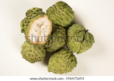 Some Sugar-Apples in a white background