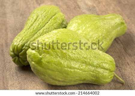 The chayote (Sechium edule) is a vegetable native to south america.