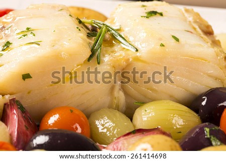 A typical Portuguese dish with codfish called Bacalhau do Porto