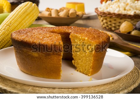 Corn cake. Traditional Brazilian treats made of corn.
