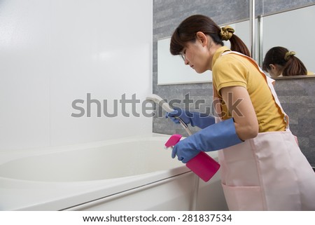 cleaning up bathroom