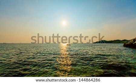 sun and sea in si-chang island, gulf of thailand